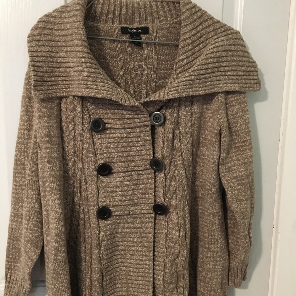 Button up cowl sweater